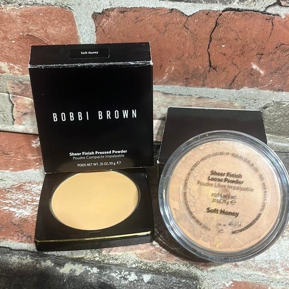 Bobby Brown sheer finish loose & pressed powder bundle in soft honey NIB